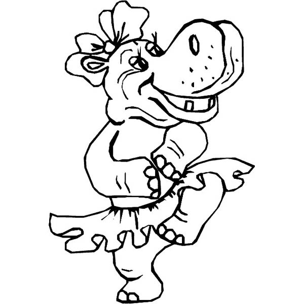 dancing hippo coloring pages - photo #3