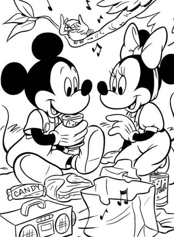 gardening mickey and minnie coloring pages - photo #3