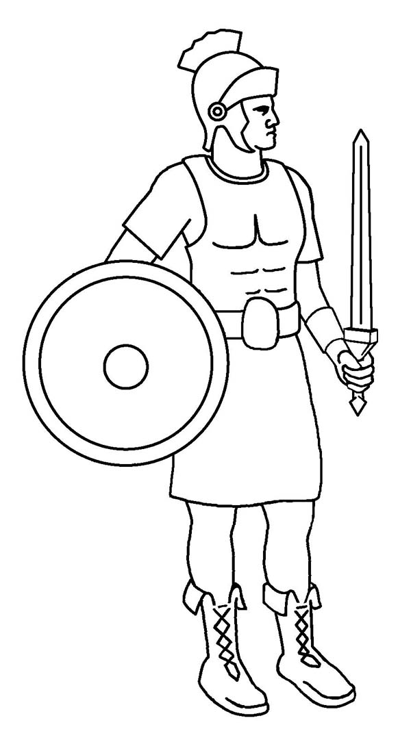 A Roman Soldier from Late Ancient Rome Coloring Page NetArt