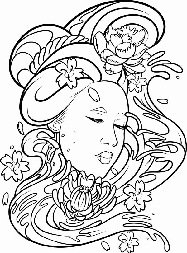 japanese art coloring pages printable - photo #15