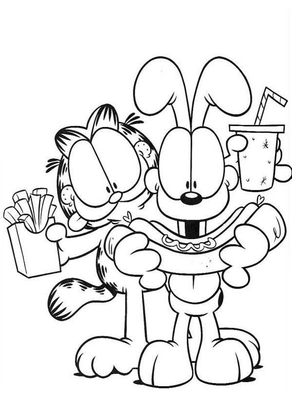 odie and garfield coloring pages - photo #36