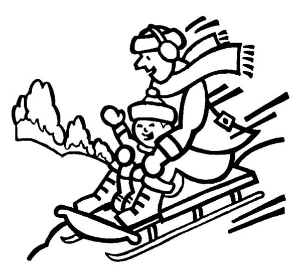 early childhood coloring pages of sledding - photo #42