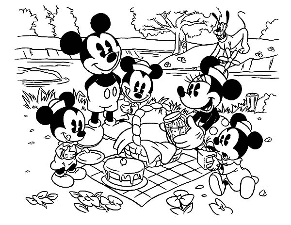 gardening mickey and minnie coloring pages - photo #36