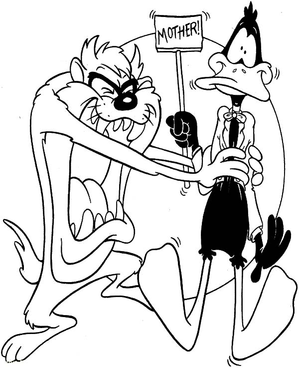 taz mania coloring pages - photo #30
