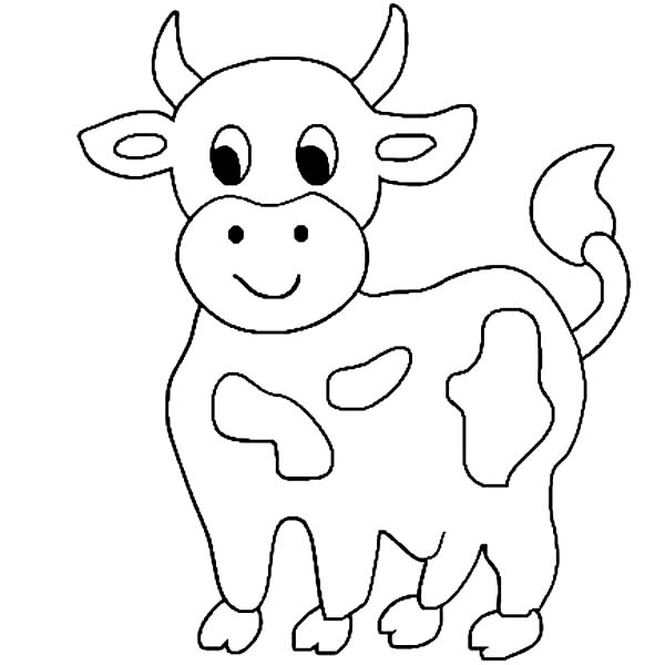 Cute Little Cow Coloring Page - NetArt