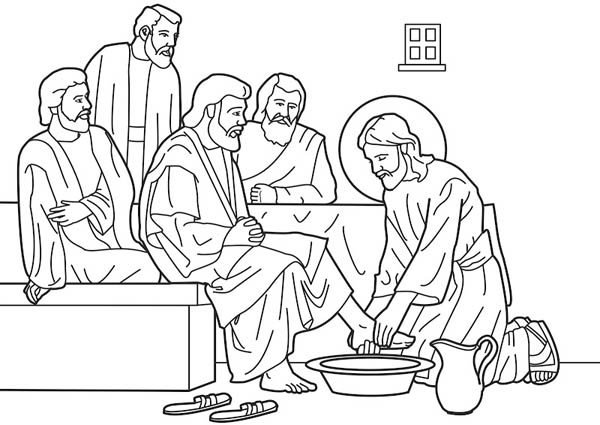 Jesus Washes The Disciples Feet Coloring Page - photo #4