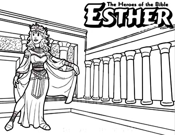 Queen Esther The Bible Heroes Coloring Page - NetArt
