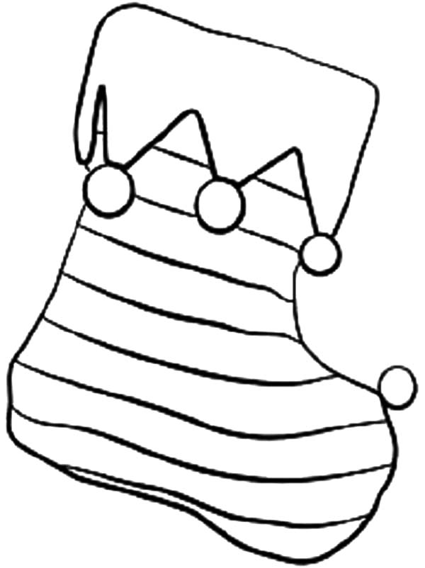 Stripe Christmas Stockings Coloring Pages NetArt